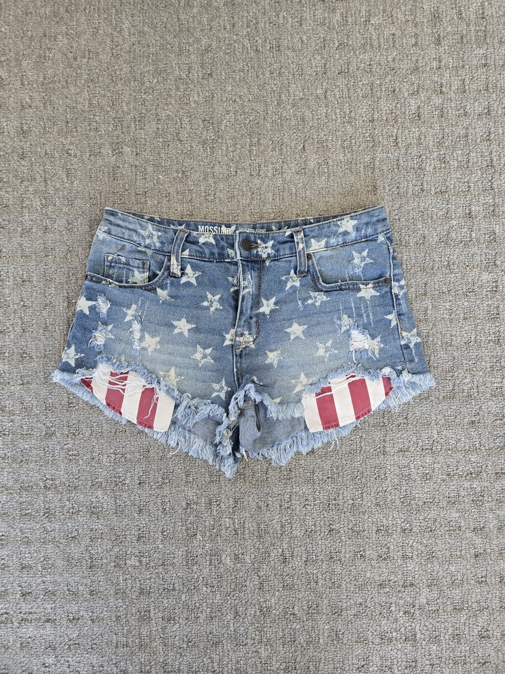 Mossimo Supply Co. Star & Stripe Denim Shorts - Blue